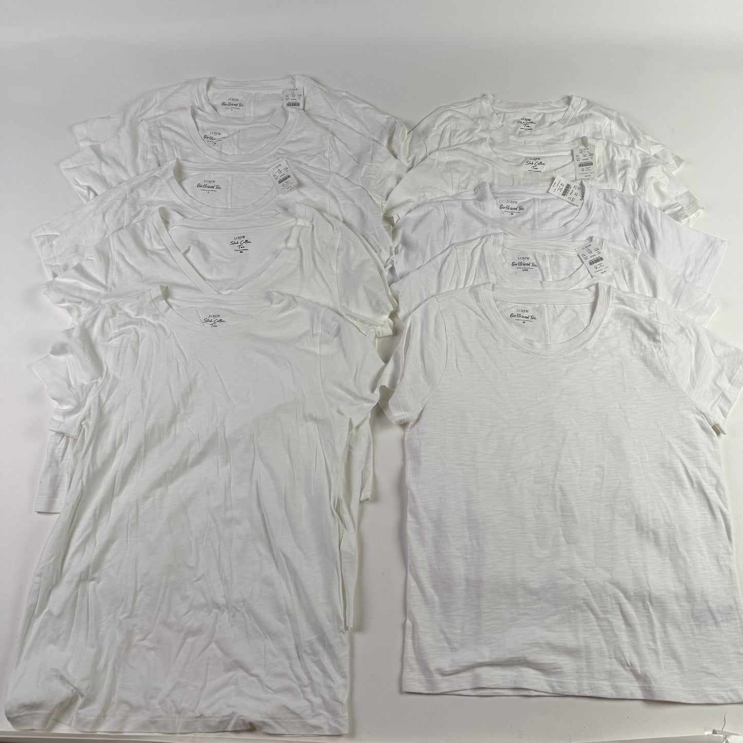 J. Crew Women’s White Short Sleeve T-Shirts - Bundle of 10 - NWT See Video