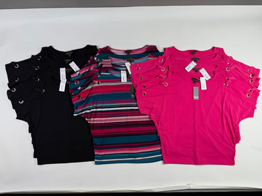 Bold Elements - Women's Short Sleeve Summer Tops - Bundle of 12 - NWT