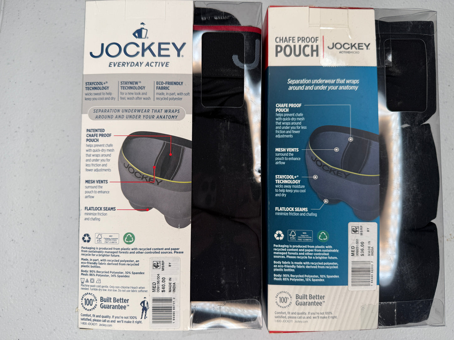 Men's Jockey Underwear, NWT, Assorted Sizes