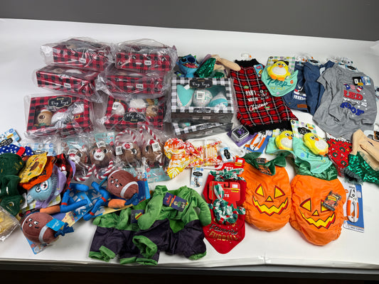 Dog lot of 50 items, toys and clothes, NWT