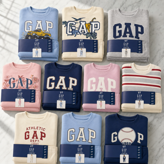 Bundle of 10 new Gap Kids two-piece sweatshirt and jogger sets with tags