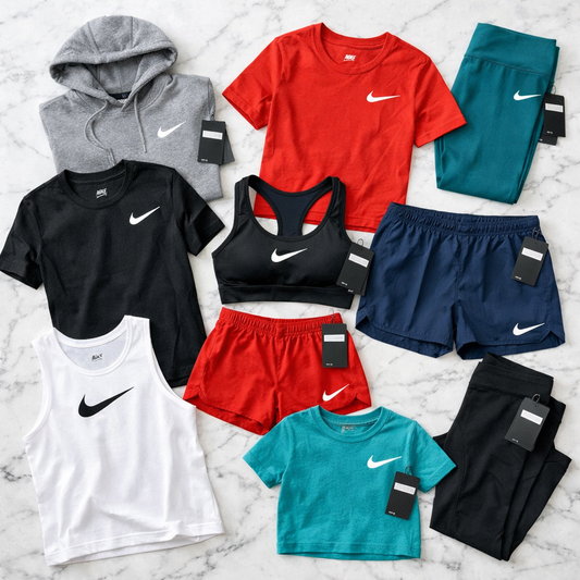 10 Nike athletic wear items mixed mens womens kids new overstock
