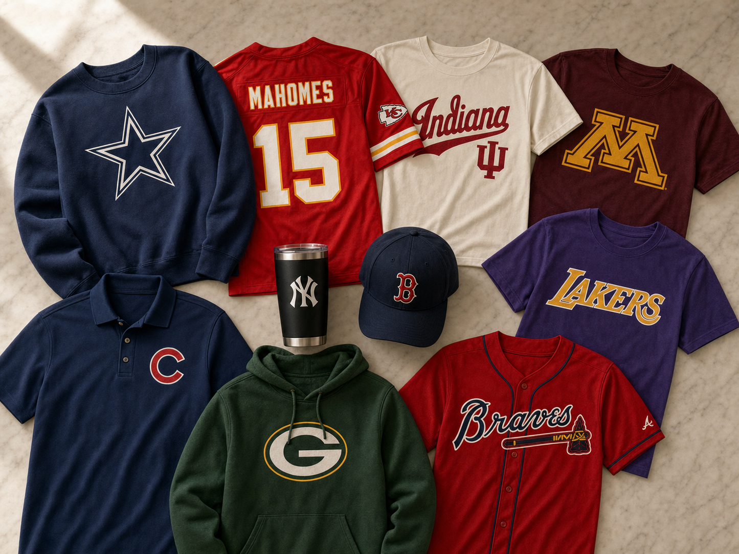 Officially Licensed Sports Gear Bundle — 10 brand-new items with hard tags