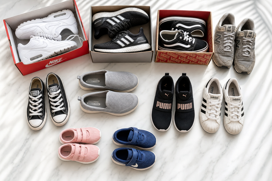 Assorted shoes flat-lay