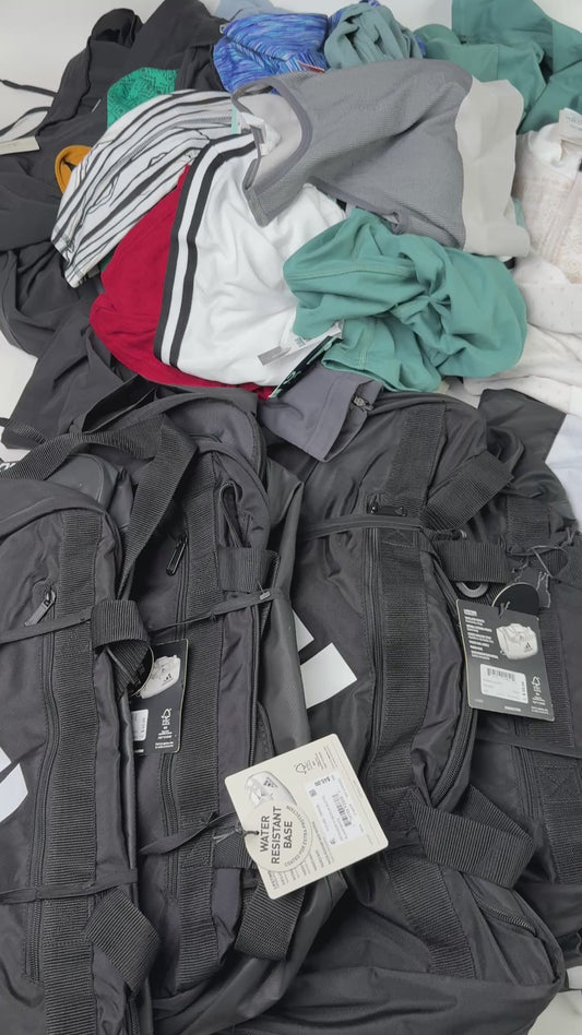 Active Wear + Duffle Bags Lot of 60, Adidas Under Armour DSG, NWT