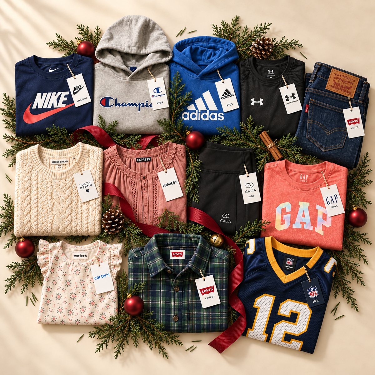 100 Days Until Christmas Mystery Box - 15+ Pieces, Men's, Women's & Kids'