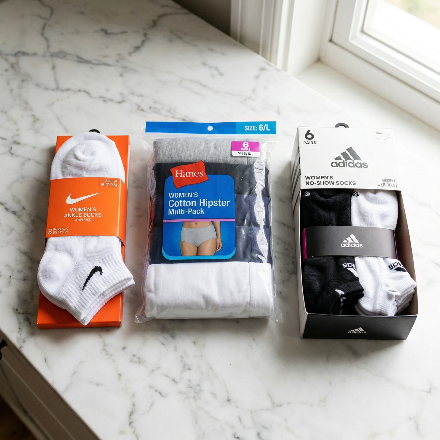 Women's Socks, Underwear & Accessories Bundle — 50 Items